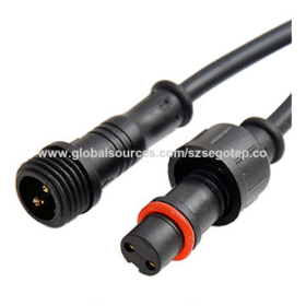 IP68 2/3-pin male to female waterproof DC power cable connector
